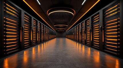 Innovative ai data center enhancing energy efficiency technology hub digital infrastructure modern environment futuristic viewpoint