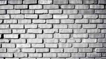 Obraz premium Grey brick wall template with empty frame for text, black and white filter effect, squared copy space in the middle, texture, design, background