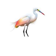 Obraz premium Little Egret Fishing scene isolated on a transparent background
