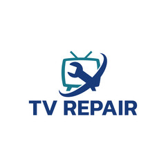 TV Repair Logo. TV Service Logo Template Design Vector
