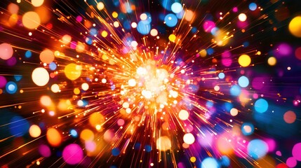 Fototapeta premium Vibrant Burst of Light: A Spectacular Display of Colorful Energy and Radiance