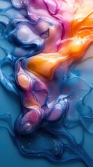 Abstract fluid art with vibrant colors and swirling patterns.