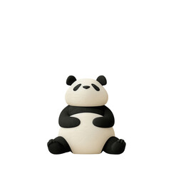 Naklejka premium Cute panda character sitting with friendly expression, showcasing its black and white fur. This adorable design is perfect for children themes and playful illustrations