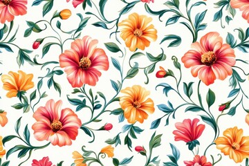 Floral Pattern with Vibrant Colors.