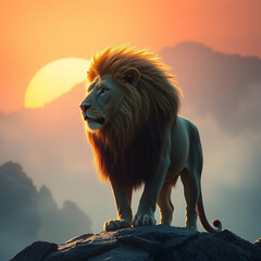 lion in the sun