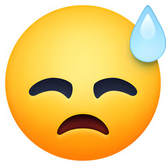 Fototapeta premium Weary Face with Sweat Emoji 