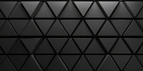 Fototapeta premium Cool, steel-gray background with a triangular block structure. The wall is textured with 3D triangular tiles that create a sleek, high-tech pattern with a soft metallic shine, perfect for digital and