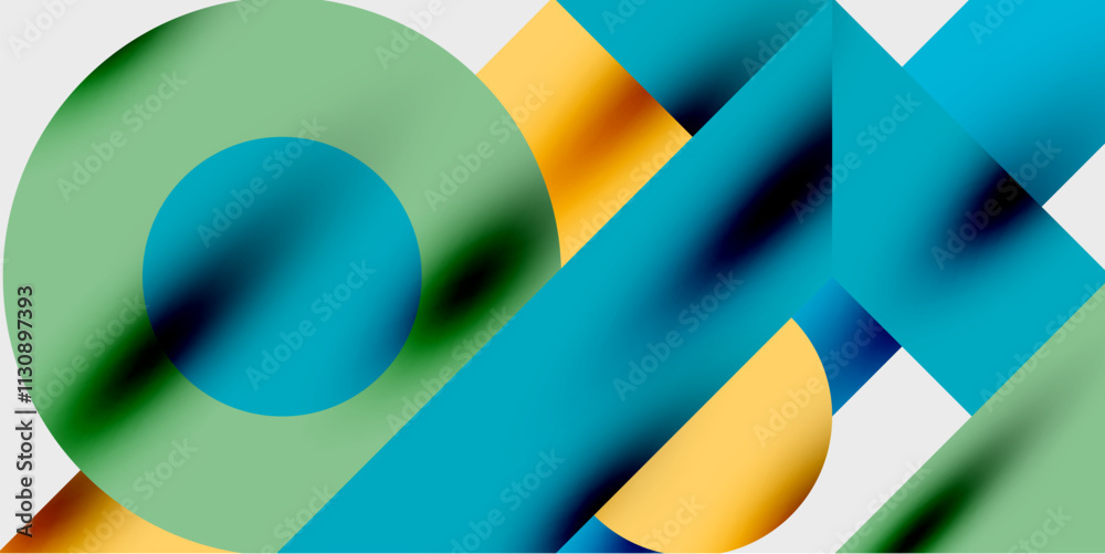 Poster Vibrant abstract background circles with smooth gradients, creating a dynamic and modern design. Ideal for creative, tech, or contemporary-themed projects