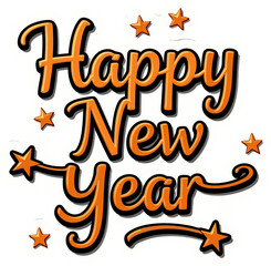 Fototapeta premium Happy New Year handwriting design on white background