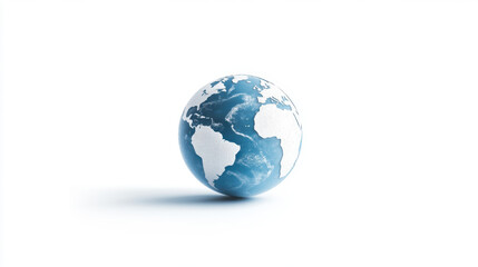 Fototapeta premium A stylized globe highlights Earth’s continents, emphasizing the beauty of our planet against a minimalist white background.