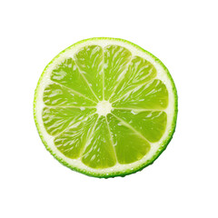 lime green citrus isolated on transparent background