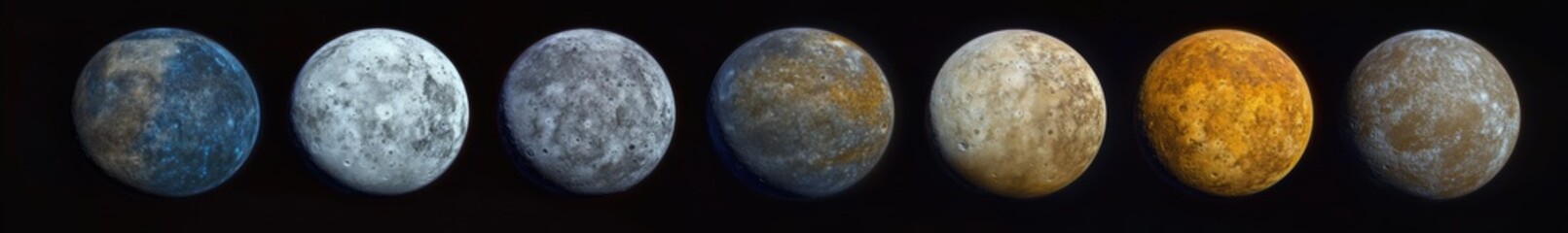 Obraz premium Eight Unique Views of Planetary Surfaces in Stunning Colors and Textures