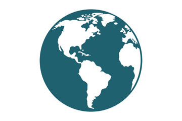 Fototapeta premium globe and world map silhouette icon
