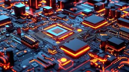 Obraz premium Cutting-Edge Tech Environment with a Designer Optimizing Glowing Control Systems and Advanced Diagrams