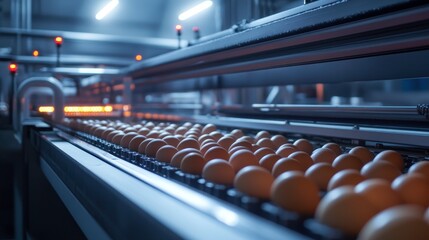 Obraz premium Automated Egg Processing on Production Line