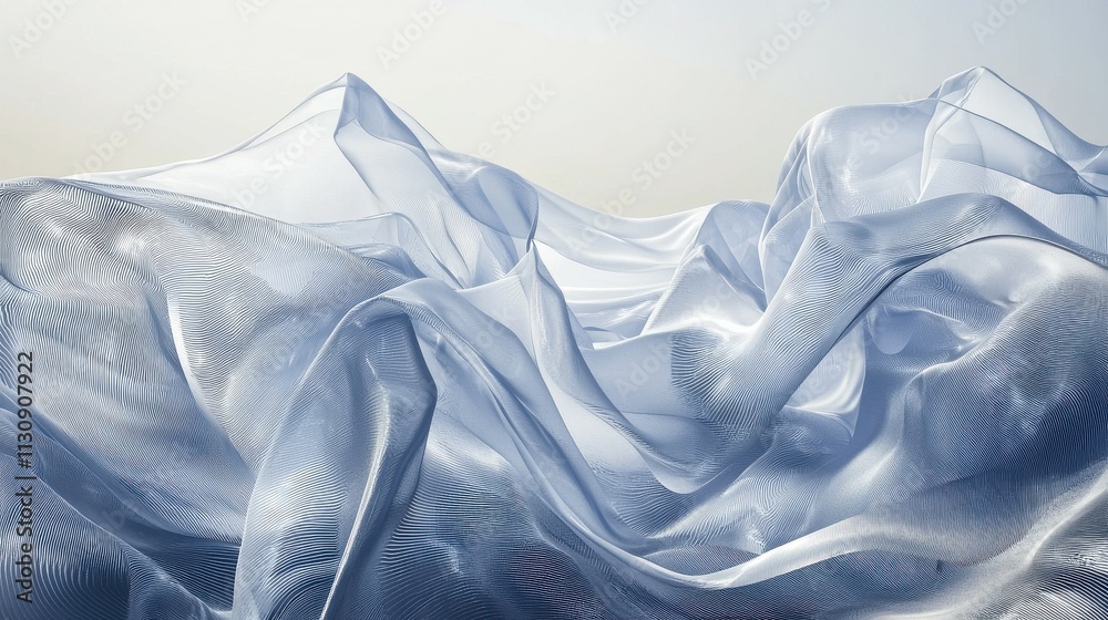 Poster overlapping waves abstract digital artwork exploring transparency in an artistic environment