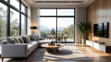 Fototapeta premium Stunning Real Estate Photography of a Modern Home with Inviting Interiors and Impeccable Lighting