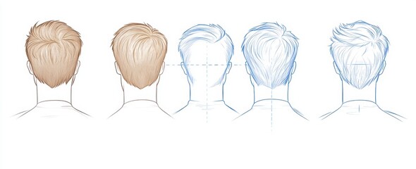 Haircut Styles and Techniques Illustration for Male Hairstyles