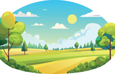 landscape with trees and hills