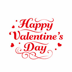 Happy valentine day typography design vector art illustration