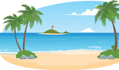 Obraz premium beach with palm trees