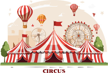 Fototapeta premium circus poster vector illustration