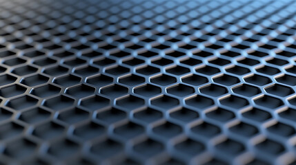 A close-up view of a textured hexagonal pattern surface, showcasing a modern design with a sleek, industrial aesthetic.