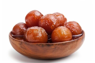 Obraz premium Gulab Jamun an Indian dessert on a white background