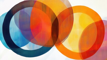 Obraz premium Abstract colorful overlapping circles creating a vibrant composition full of energy and harmony.