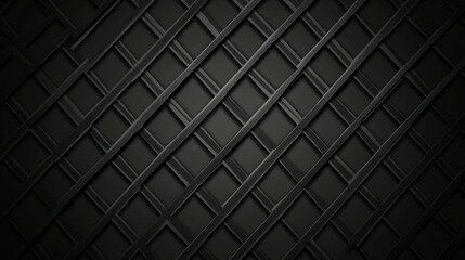 Naklejka premium Textured black lattice pattern with diagonal lines creating a modern and sleek look.
