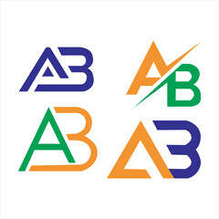 AB Logo Design Vector Art