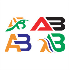 AB Logo Design Vector Art