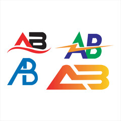 AB Logo Design Vector Art