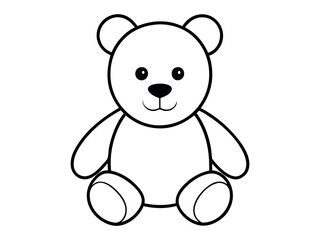 Teddy bear icon vector. Black silhouette of sitting toy bear isolated on a white background.  Teddy bear silhouette isolated white background