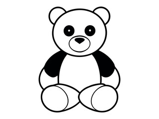 Obraz premium Teddy bear icon vector. Black silhouette of sitting toy bear isolated on a white background. Teddy bear silhouette isolated white background