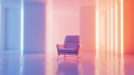 Sleek Futuristic Metallic Concept Chair on Clean White Background