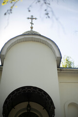 Orthodox Church in the city. Religious building. Old building.