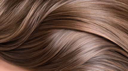 Fototapeta premium Glossy and healthy hair showcasing smooth, shiny strands with rich color. Perfect for hair care and beauty themes