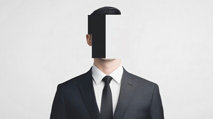 Faceless Man in Suit: A Portrait of Hidden Identity