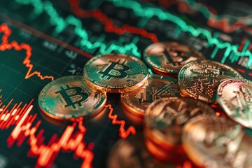 Investing in cryptocurrency like Bitcoin on exchange Monitoring exchange rates and price trends Bitcoin rise and fall charts