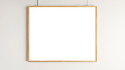 Obraz premium A realistic hanging poster mockup with a modern frame design and blank canvas for customization, customization, decoration, art