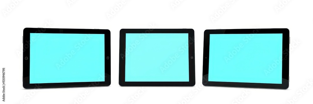 Wall mural a set of realistic tablet mockups in various angles and orientations for showcasing digital designs 