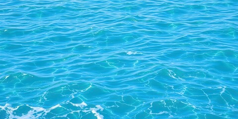 Fototapeta premium Blue turquoise ocean water with white foam waves texture, waves, ocean