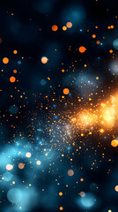 abstract background glowing orange and blue bokeh, ideal for design