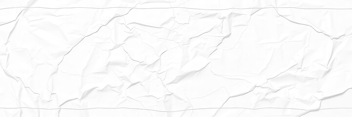 Fototapeta premium Crumpled white paper poster texture with creases and wrinkles for design projects, poster, background, copy space