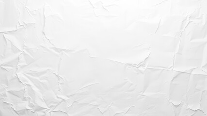Crumpled white paper texture with folds and creases, crumpled, template, white