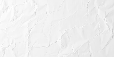 Fototapeta premium Crumpled white paper texture with wrinkles and creases for background design, artistic, mockup, crumpled