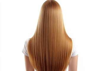 Naklejka premium Long Smooth Straight Hair of a Person with Light Brown Color