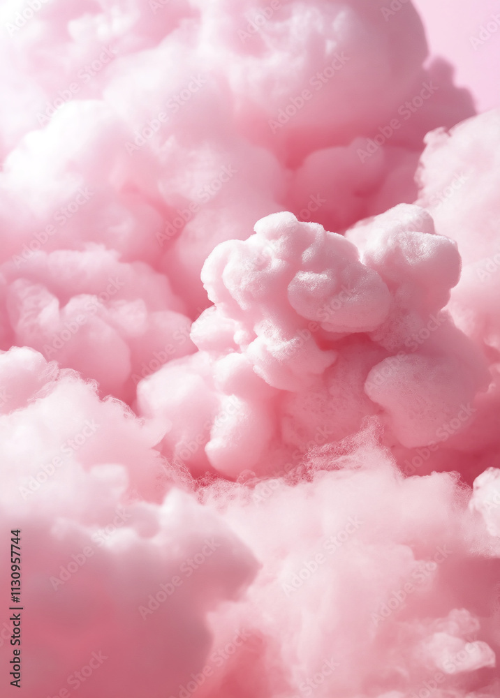 Aufkleber Soft pink clouds create a dreamy atmosphere in a serene setting conveying tranquility and peace
