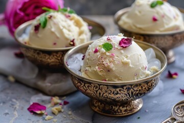 matka kulfi served in a frozen bowl